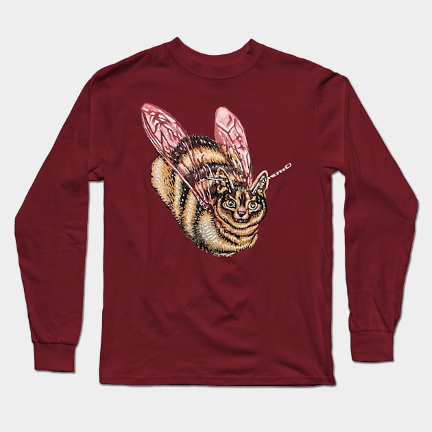 Honeybee Cat Long Sleeve T-Shirt by RaLiz